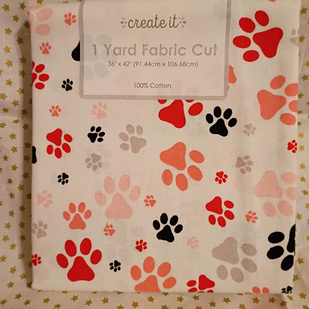 Create It Paw Print Cotton Fabric 1 Yard Pre-cut